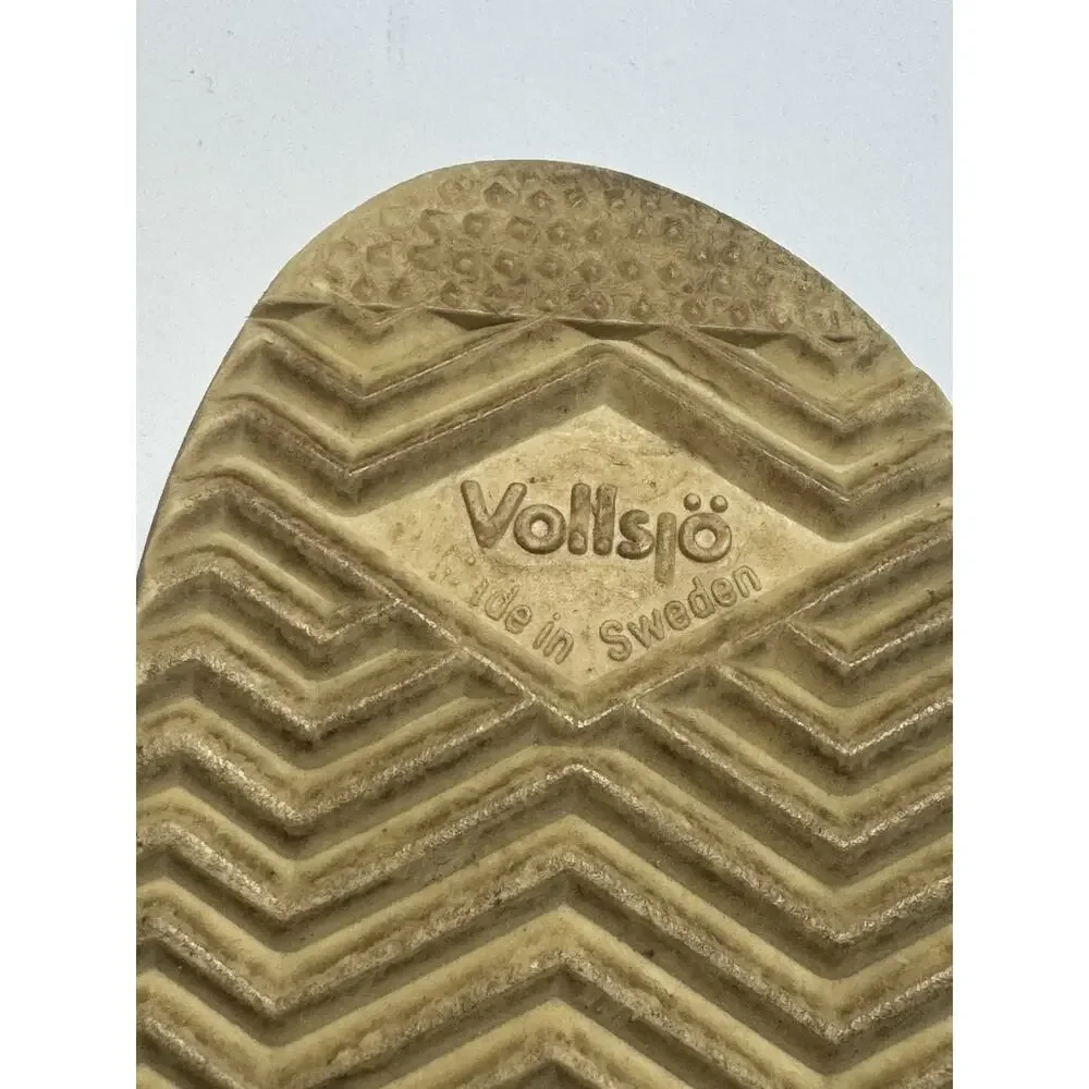 Vollsjo Sweden Silver Leather Wooden Slingback Clogs Girls EU 31 US 13